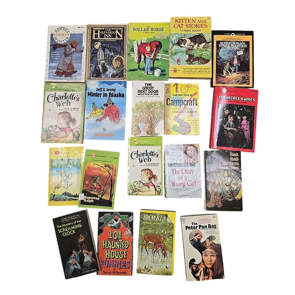 Lot of 19‎ Vintage Mixed Authors Horror Fiction Paperback Novel Children's Books